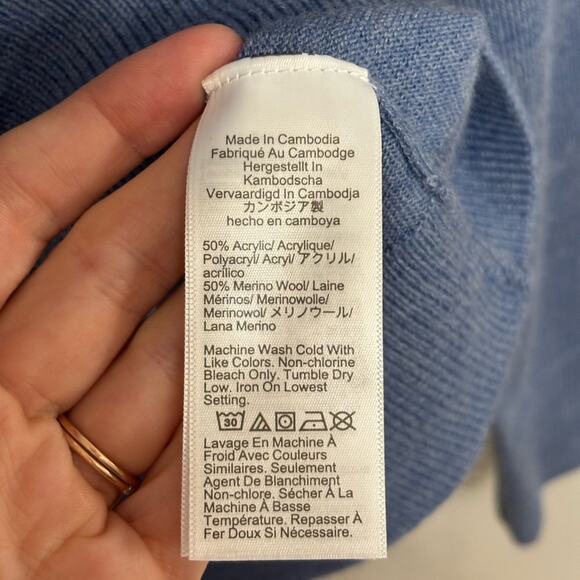 J. Crew Factory Men’s Machine-Washable Merino Wool-Blend Half-Zip Sweater - S - Picture 4 of 5